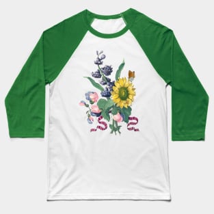 Vintage Bouquet Botanical Illustration Baseball T-Shirt